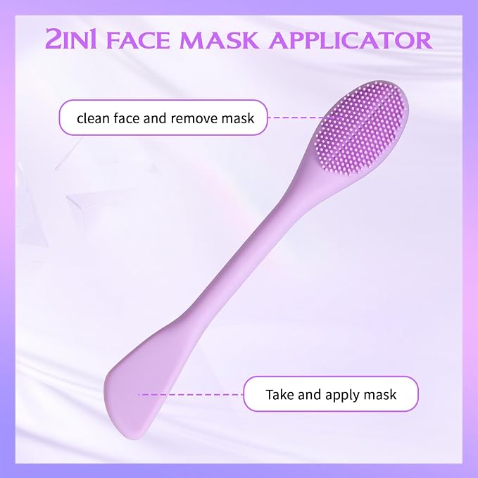 Qianyu Silicone Face Scrubber Exfoliating Black Head Cleansing Remover Tool Mask Massaging Applicator Spatula Brush Makeup Residue Removal Facial Brush for Women Nose Gentle Deep Skin Care (Purple)