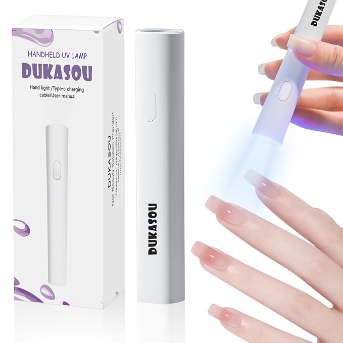 Handheld UV Light for Gel Nails, Portable Mini Nail Light, LED Nail Polish Curing Lamps for Gel Polish, Cordless Rechargeable Nail Dryer with USB for Home DIY Nail Art