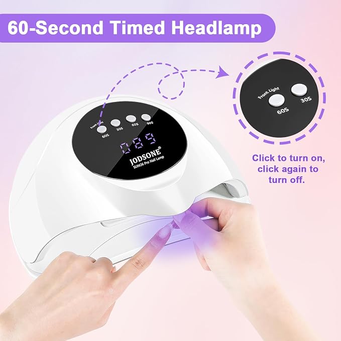 JODSONE U V LED Nail Lamp,2-in-1 Design for Nail Tip and Gel Nails Polish Fast Curing with 4 Timer Smart Sensor