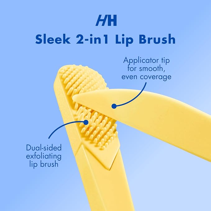 Handmade Heroes Lip Scrub Brush - Reusable Lip Exfoliator, 2pc | Gentle Exfoliant, Use with Sugar Lip Scrub, For Chapped, Dry and Dark Lips, Lip Scrubber Yellow
