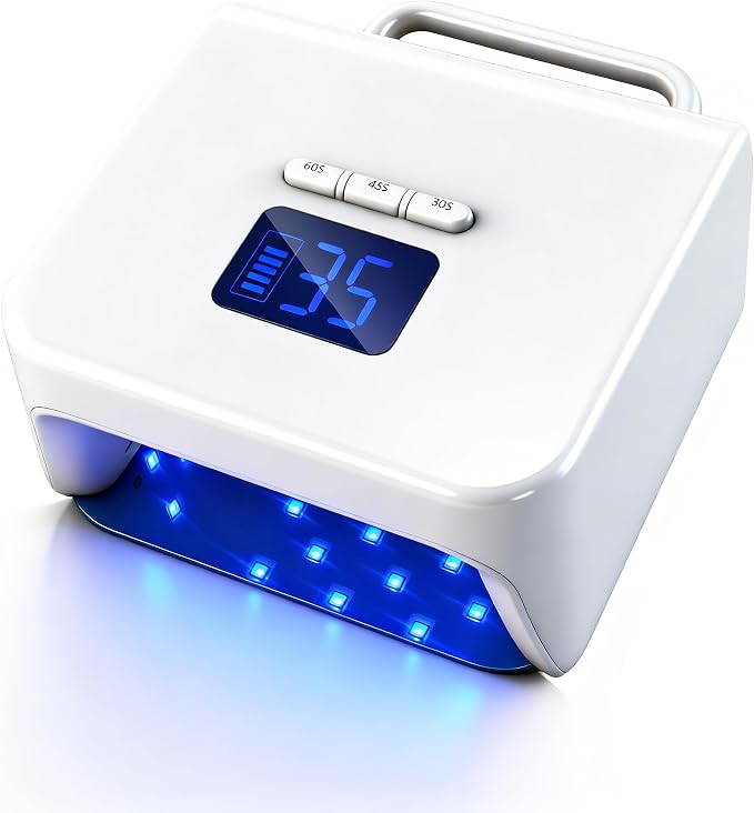UV Nail Lamp Cordless,220W UV Light for Gel Nails, Rechargeable Professional LED Nail Lamp with 48 Beads & Touch Display, Gel Light Dryer with Built-in 3-Timer Modes,Curing Lamp for Salon & Home