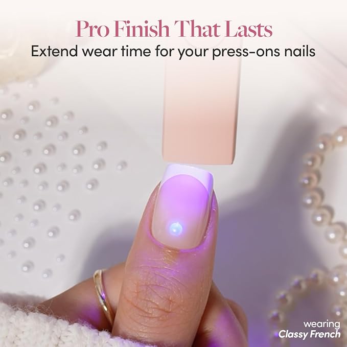 Glamnetic Handheld UV LED Nail Curing Lamp - Compact Travel | Compact curing lamp for gel and press-ons. Lightweight, travel-friendly design. USB compatible, easy to use
