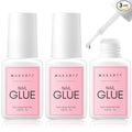 Makartt Brush-On Nail Glue for Press On Nails and Tips:Air Dry, 7ML,3 Packs | No UV lamp needed, 5-10s quick dry, built-in brush, HEMA-free & TPO-free for sensitive skin, Both for Clear & Opaque Nails