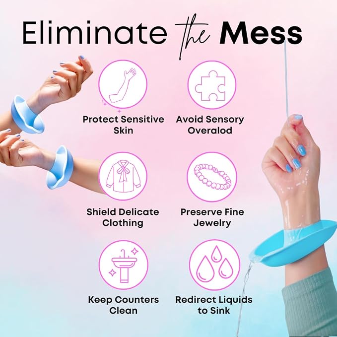 Beauty Gift Set - Silicone Spa Kit for Face & Body (Sky Blue) | Includes Water Catching Wristbands, Body Scrubber, Face Buffer, & Scalp Exfoliator, Trendy Self-Care Gift for Teens & Women