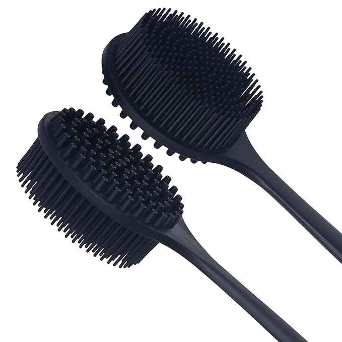 DNC Silicone Back Scrubber and 2pc Silicone Body Scrubber for Shower