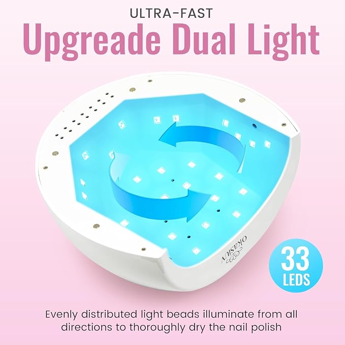 Rechargeable UV LED Nail Lamp with Diamond Design & Touch Control - 3 Timer Settings, Fast Curing for All Gel Polishes, Portable UV Nail Dryer for Professional Salon & Home