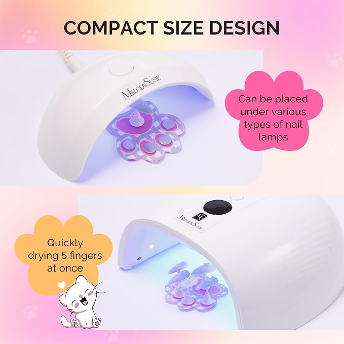 MelodySusie Update Nail Stand for Press Ons, Cute Cat Claw Magnetic Base for Painting Display Holder with Reusable Double-Sided Tape for Home DIY Salon Supplies, Rose Pink