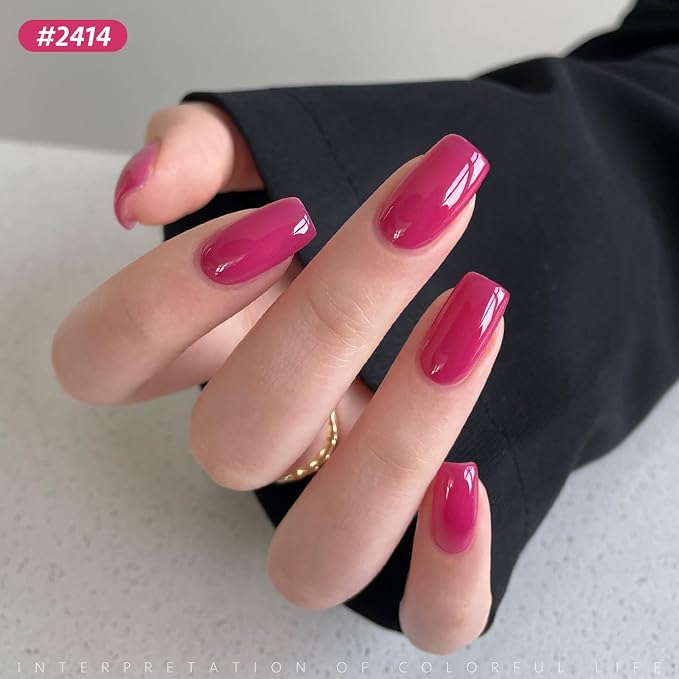 GAOY Berry Collection Gel Nail Polish, Hot Pink Burgundy Red Cherry Magenta | UV Lamp Required, Pigmented, Long Lasting, Easy to Apply, Salon Manicure at Home, Christmas Holiday, Maroon, Plum