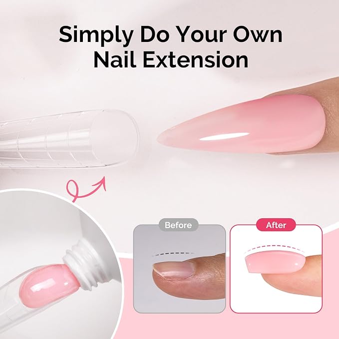 MelodySusie Poly Nail Extension Gel 60g Hema Free Soak Off UV Lamp Cured Nail Thickening Art Design Manicure Gift for Women 042