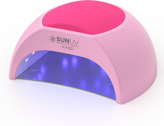 SUNUV UV LED Nail Lamp, Nail Light for Gel Polish, Auto Sensor SUN2C Pink | 4 Timer Settings, 33 LEDs, Fast Curing Lamp, Removable Base, Compatible with All Gel Polish, Home & Salon Use