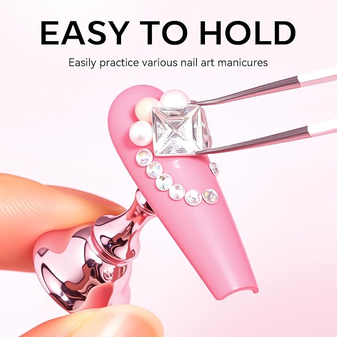 Makartt Nail Stand for Press-On: Magnetic Nail Holder for Nail Art Painting | 1M Double-sided Tape, Solid Acrylic Base, For False Nail Design Practice & Display, Nail Stands for Home DIY Salon Supplies