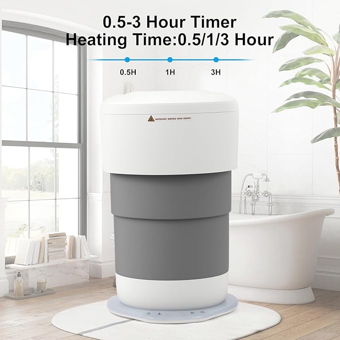 Flyisland Towel Warmers 21L, Towels Warmer Bucket for Bathroom with Timer, Towel Heater,Auto Shut Off,White Elephant Gifts