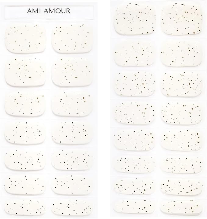 Semi Cured Gel Nail Strips Stickers Wraps | UV Nail Polish that Pops in Color (Golden Girls) for Women & Short Nails & Long Nails (Ami Amour)