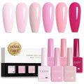 CANNI 9ML Gel Nail Polish Set, 6 Pink Shades UV LED Soak Off Gel Polish | Smooth Application • Highly Pigmented • Glossy Finish • Long-Lasting Wear • Nail Art • Salon DIY Manicure • Easy Application