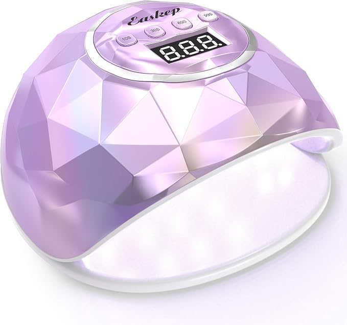 Easkep UV Light for Nails Lamp - 86W UV LED Nail Lamp Gel Nail Polish Curing Dryer for Salon 4 Timer Setting Auto Sensor Machine (Taro)