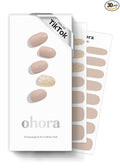 ohora Semi Cured Gel Nail Strips (N Nudist) - Nude, Solid, Works with Any UV/LED Lamps, Salon-Quality, Long Lasting, Easy to Apply & Remove - Includes 2 Prep Pads, Nail File & Wooden Stick