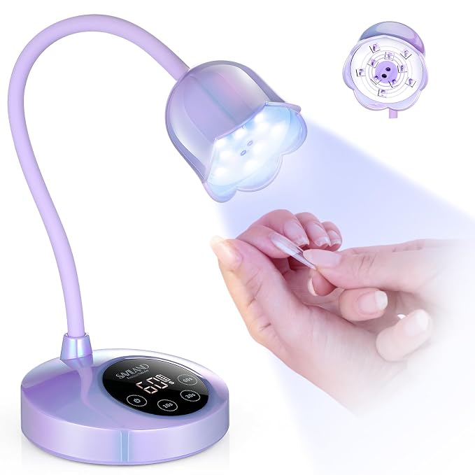 SAVILAND Advanced 30W UV Nail Lamp: Purple Gel Nail Lamp Cordless U V Light for Gel Nails Smart Sensor LED Flash Cure Lamp lampara led para uñas Profesional Gooseneck 8S Fast Cure Nail Salon Manicure