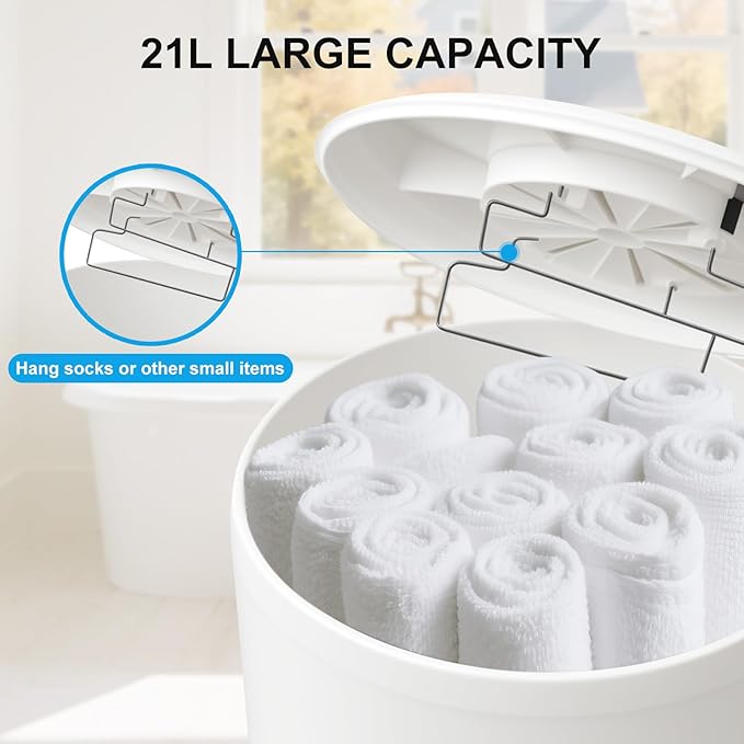 Towel Warmer for Bathroom, 21L Towels Warmer Bucket with Timer, Towel Heater,Auto Shut Off,White Elephant Gifts Fits Up to Oversized Towels, Bathrobes, Blankets, PJ's and More