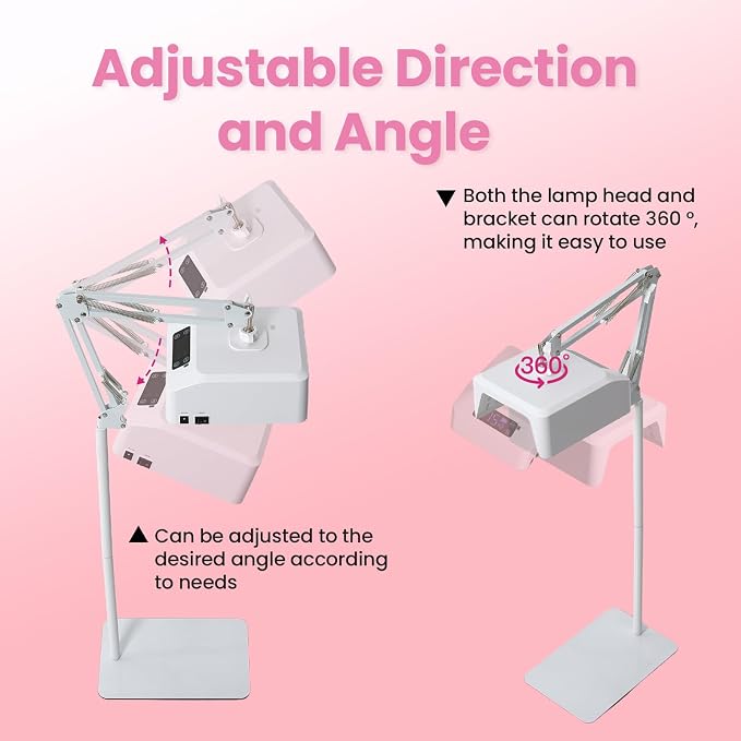 UV Foot Lamp with Stand, 78W Hanging Pedicure Lamp, Cordless UV Light for Feet with Sensor, LED Nail Light on an Arm, Wireless Gel Nail Polish Curing for Nails (Whole Floor Lamp)