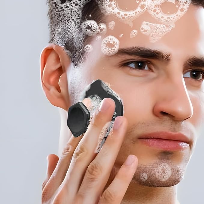 3 Pack Silicone Face Scrubber for Men, Emptycolor Beard Scrubber for Men, Exfoliating Brush Face Wash Tools, Facial Silicone Scrubber for Men’s Skincare & Beard Care