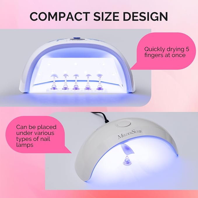 MelodySusie 2-Set Nail Stand for Press Ons Acrylic Magnetic Base, Aurora | Strong Magnetic, Wider Base, Residue-free Tape, Fit LED/UV Lamps, Nail Tips, Full Accessories, DIY Salon, Beginners & Pros