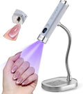 Mini Flash Cure Handheld UV Nail Lamp with Stand, Cat Eye Magnet(Blue) | Auto Sensor, 365+405nm for Gelx, Nail Tips, Glue, Rhinestone, Hands-Free, Cordless, Type-C Charging for Home Salon