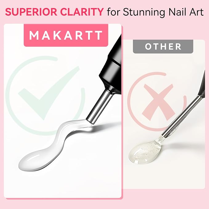 Makartt Nail Gem Glue: Precision Gel for Tiny Gems and Gap Filling 30ml | 30-Day Hold, Low Viscosity, UV/LED Cured, Gap Filling, Tiny Crystal, Caviar Beads, Nail Pearls, Small Charms, DIY Salon Use