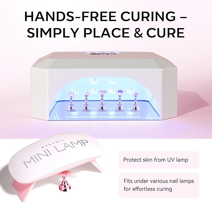 Makartt Nail Stand: Press On Nails Stand Display Practice Art Magnetic Fake Nail Holder for Painting Nails Stand for False Nail Designs with Double-sided Tape for Home DIY Beginner Salon Supplies