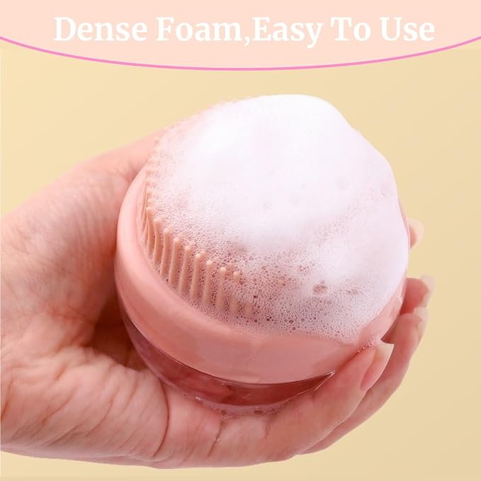 2 Pcs Dog Bath Scrubber Brush, 2 in 1 Pet Dog Grooming Brush with Built-in Shampoo Dispenser Massage Shampoo Bath Brush Soft Silicone Bristle for Long Short Haired Dogs Cats Shower-Pink