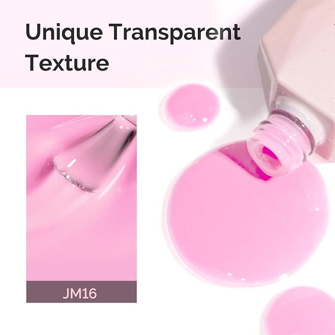 MelodySusie Jeweliver Gel Nail Polish, 0.5Fl.oz Berry Pink Gel Polish Pastel Nude Color Sheer Translucent Soak Off UV LED Light Cure Gift Nail Art Manicure DIY at Home JM16