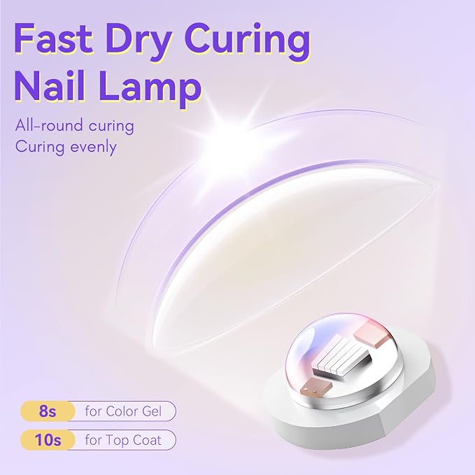 Makartt Handheld Mini UV Nail Lamp Flash Cure for Gel-X Tips & Nail Glue | Rechargeable Cordless UV Nial Light with LCD Display for Fast Flash Curing Gel Polish DIY Home and Salon Use, Gradient Purple