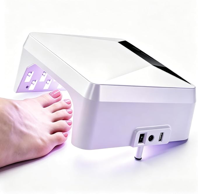 78W Plug in Nail Lamp, Professional Corded Nail Dryer for Gel Nails, UV LED Nail Lamp for Salon, Builder Gel & Press On Nails, Adjustable Stand for Hands & Feet, Toenail Curing Light