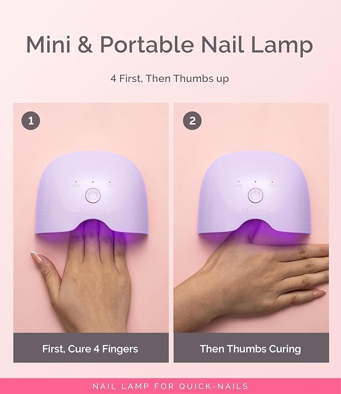 MelodySusie Cordless UV/LED Nail Lamp P-Art06G for Gel Polish | 6W, 45s/75s timers, smart sensor, 1000mAh, 3-5h use. Safely cures half-cured strips, base coat, and top coat without heat