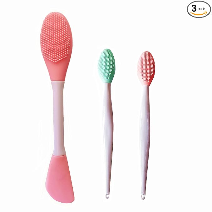 Facial Cleansing Brush,lip scrubber exfoliator,Pore Cleaning Brush Tool | Lip Scrubber Exfoliator, Pore Cleaning Tool，3 in 1 Silicone Facial Cleansing Brush for Face Scrubber