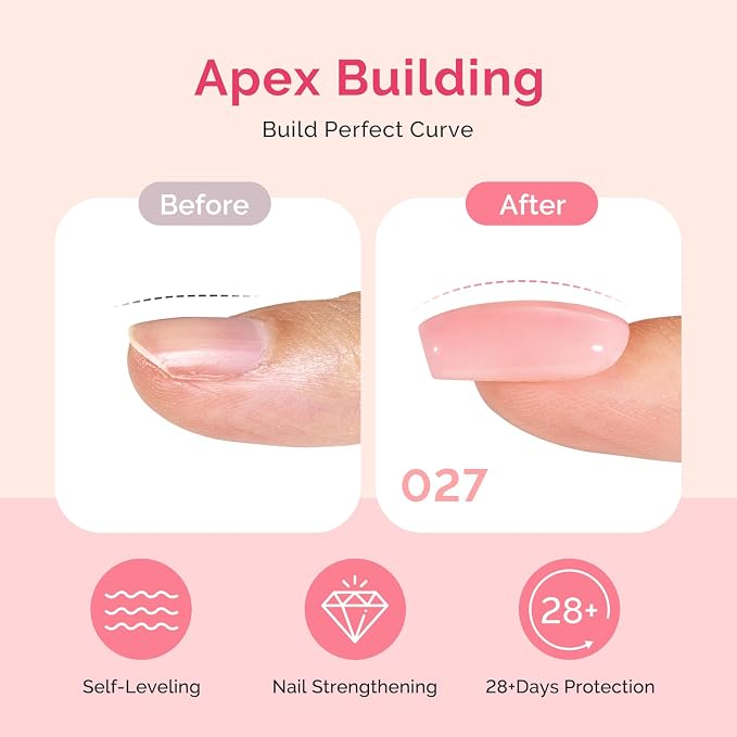 MelodySusie Builder Gel 027 Nail Dehydrator and Primer Set Long Lasting Shine Nail Polish Art Design Manicure Kit Perfect Gifts for Women Girls 3 Pcs 15ml