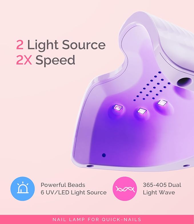 MelodySusie Cordless UV/LED Nail Lamp P-Art06G for Gel Polish | 6W, 45s/75s timers, smart sensor, 1000mAh, 3-5h use. Safely cures half-cured strips, base coat, and top coat without heat