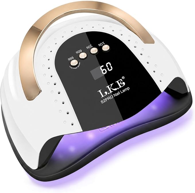 268W UV LED Nail Lamp, LKE Nail Dryer for Gel Polish, 4 Timers UV Nail Lamp Professional Nail Light, 57Pcs Lamp Beads and Automatic Sensor(White)