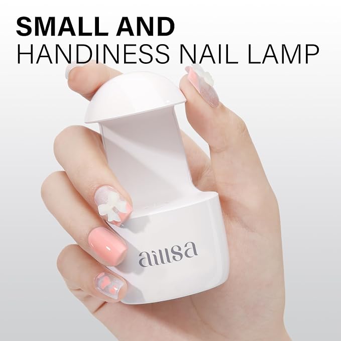 AILLSA Mini UV Light for Gel Nails, Flash Cure Lamp | Handheld Single Finger UV LED Nail Lamp, Portable Rechargeable Fast Dry Nail Dryer for DIY Home Nail Salon