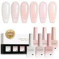 CANNI 9ML Jelly Gel Nail Polish Set, 6 Nude Pink Shades UV LED Soak Off Gel | Smooth Application • Highly Pigmented • Glossy Finish • Long-Lasting Wear • Nail Art • Salon DIY Manicure • Easy Application