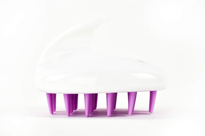 Zyllion Scalp Massager Dandruff Brush - For Exfoliating Treatment, Shampoo Scrubbing, and Hair Growth (Purple)