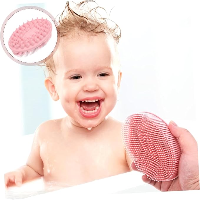 Silicone Body Cleansing Brush, Gentle Exfoliating Brush for Scalp Massage and Deep Cleansing, Suitable for Men, Women, and Children, All Skin Types, 1-Piece Set (Orange)