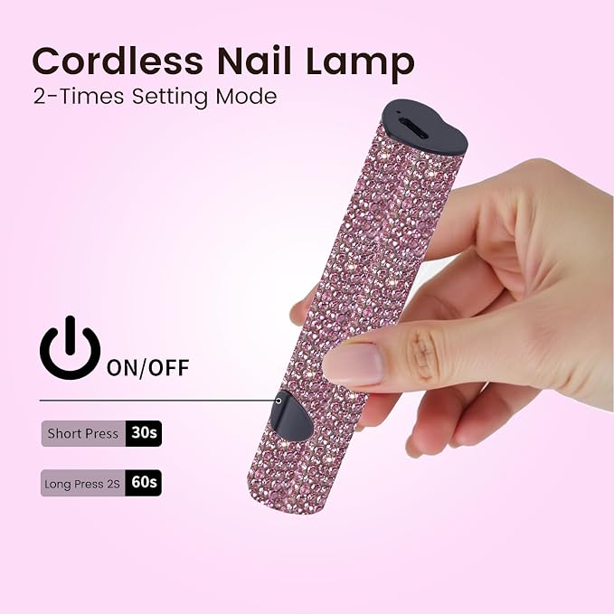 UV Light for Nails, Handheld Mini Nail Lamp for Home DIY Manicure | Portable Cordless Rechargeable USB UV LED Nail Lamp Nail Dryer for Fast Curing