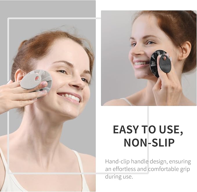 Silicone Face Scrubber 2 Pack, BEAUTAIL Manual Facial Cleansing Brush | Gentle Face Exfoliator for Sensitive Skin, Skin Care Exfoliating Face Scrubber for Men and Women, Black+Starlight