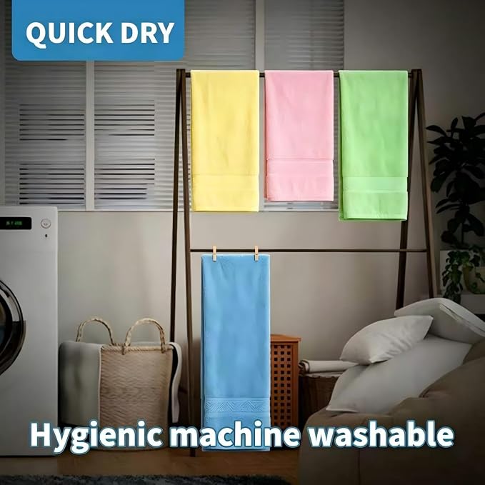 4 Pack Exfoliating Washcloth & Shower Body Scrubber | Japanese Washcloth with textured nylon gently exfoliates skin, quick-dry for daily shower care and all skin types.