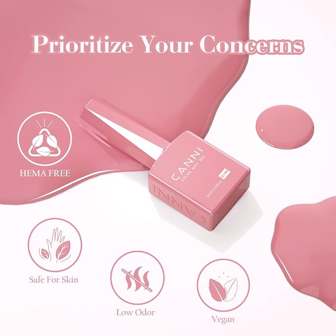CANNI 9ML Gel Nail Polish Set, 6 Vibrant Shades UV LED Soak Off Gel Polish | Smooth Application • Highly Pigmented • Glossy Finish • Long-Lasting Wear • Nail Art • Salon DIY Manicure • Easy Application