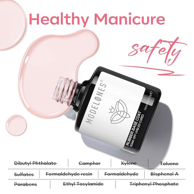 modelones Milky Pink Builder Nail Gel Rubber Base Coat Soap Nails | Soft Pink Strengthener for Thin Brittle Nails Self-Leveling Apex Building Strong Adhesion Extension Long Lasting U V Manicure