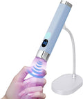 Mini Nail Lamp for Gel Nails with AI Sensor & Magnetic Stand,Rechargeable | Handheld or Hands-free,Flash Cure Nail Lamp for Gel X & Press on Nails,Gooseneck UV Light with LCD Display & 2 Timers (Blue)