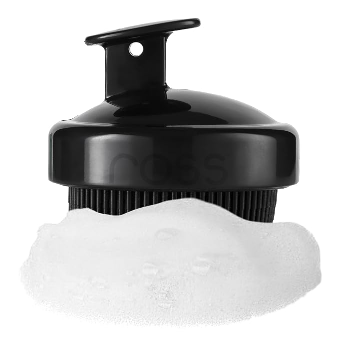 Ross Bath & Shower Massager Body Brush with Soft Silicone Bristles (Black)