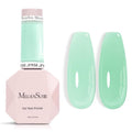 MelodySusie Milky Green Gel Nail Polish, 0.5Fl.oz Jeweliver Milky Gel Polish Light Sage Green Pastel Color Soak Off UV LED Gel Polish Nail Art Design Manicure Gift for Girls Salon DIY At Home JFR58