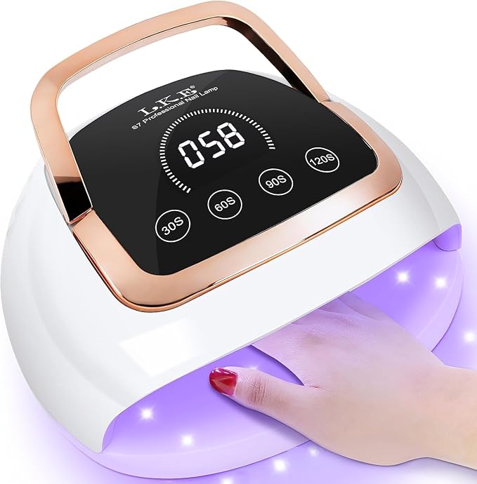 Wisdompark 268W UV LED Nail Lamp, Nail Dryer for Gel Polish, 4 Timers Curing Lamp Professional Nail Light, 66Pcs Uv Beads and Automatic Sensor (Black)